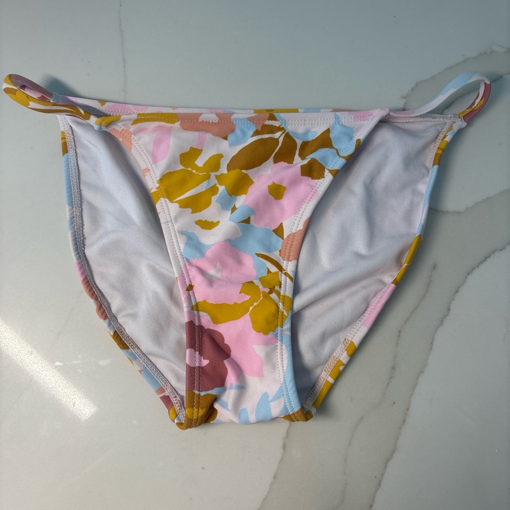 Floral Print Bikini Bottoms in Pink, Blue, Mustard, White